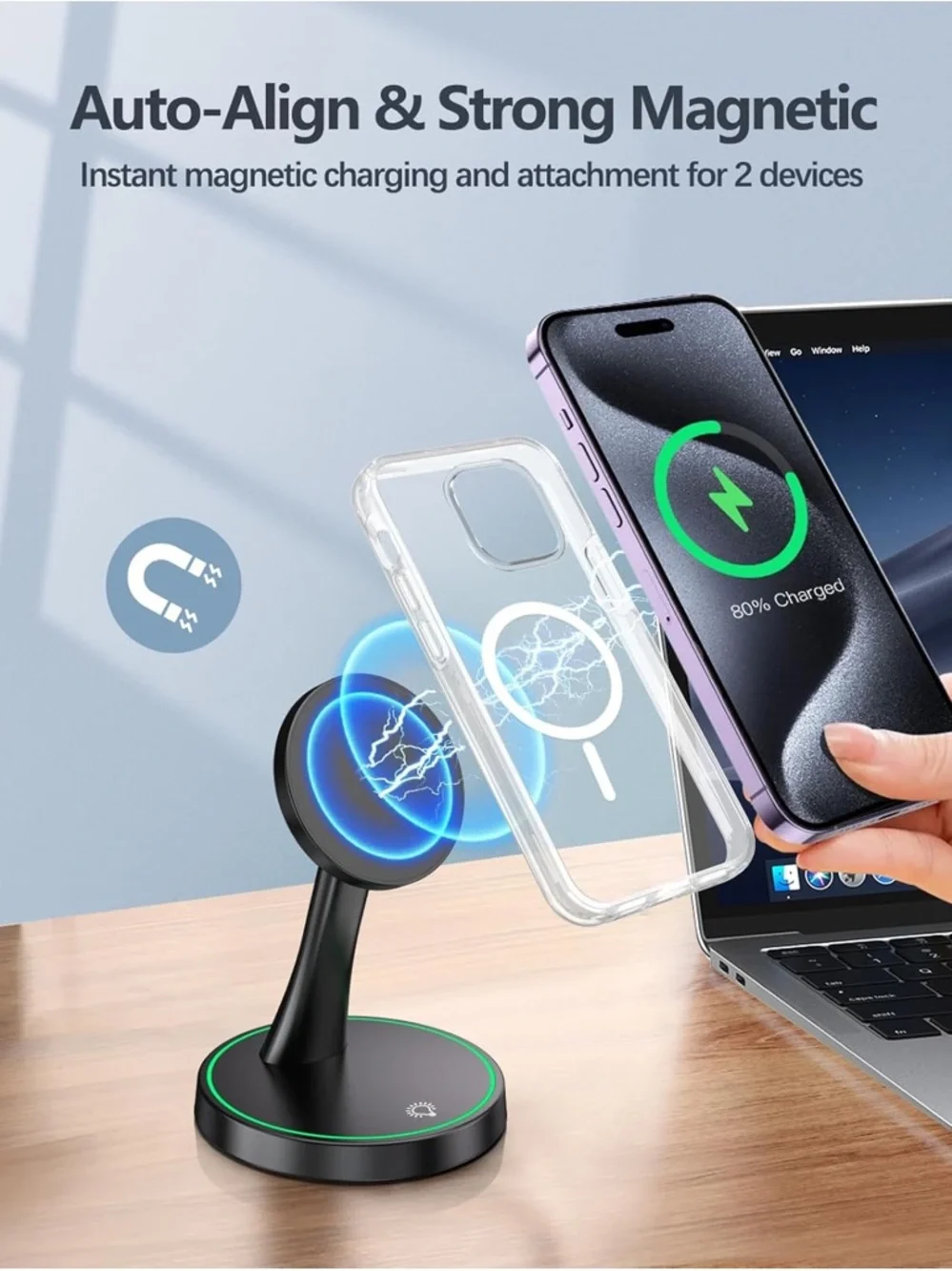 Magnetic Wireless Phone Charger Stand
